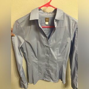Boss women’s work wear dress shirt in blue button down